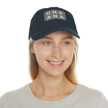 UNSANA Dad Hat with Leather Patch (Rectangle)