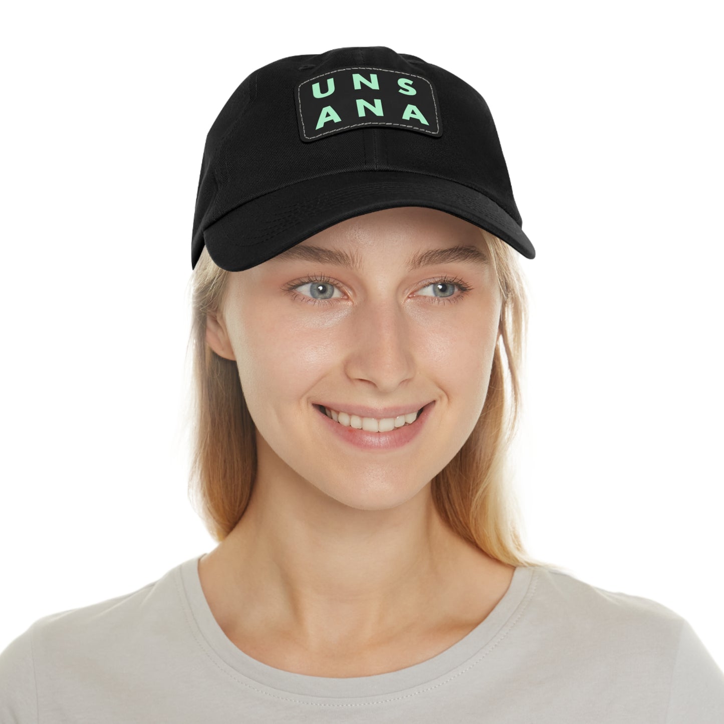UNSANA Dad Hat with Leather Patch (Rectangle)