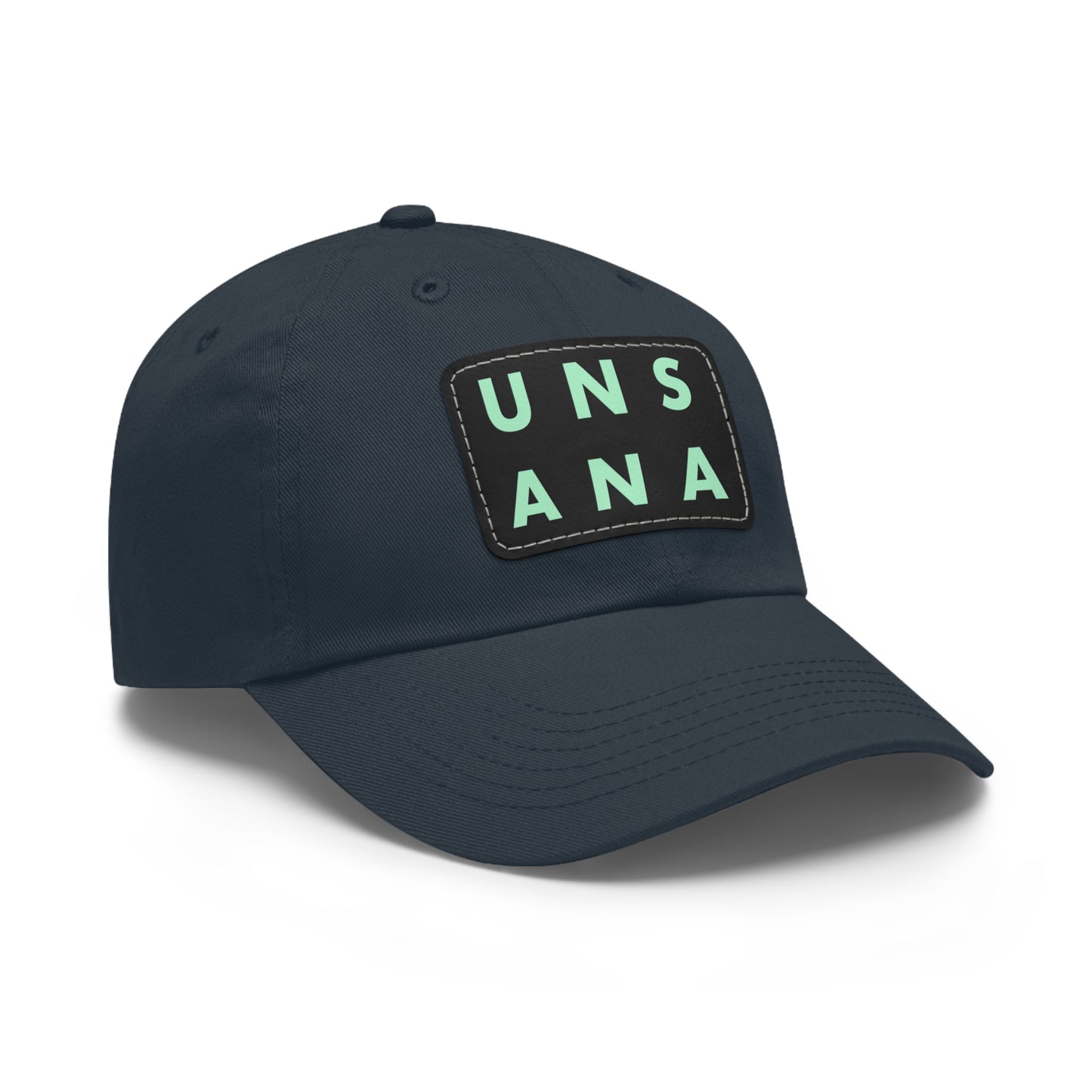UNSANA Dad Hat with Leather Patch (Rectangle)