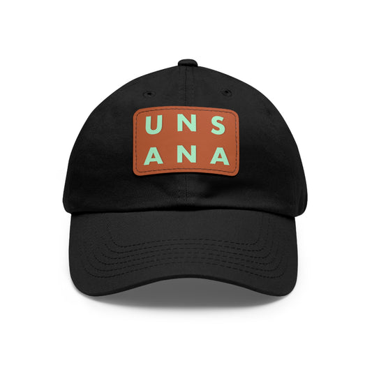 UNSANA Dad Hat with Leather Patch (Rectangle)