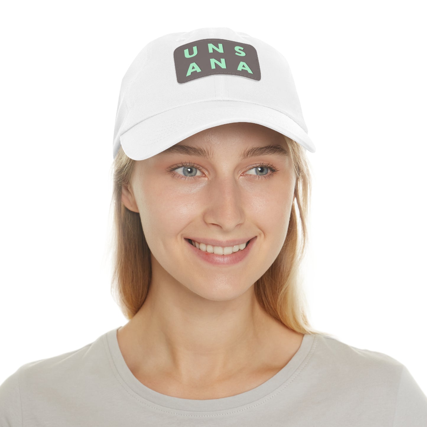 UNSANA Dad Hat with Leather Patch (Rectangle)