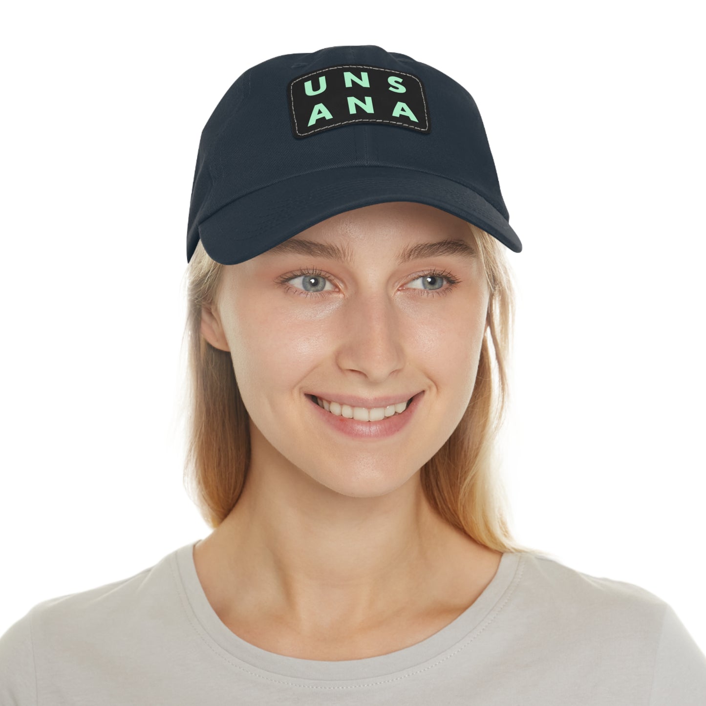 UNSANA Dad Hat with Leather Patch (Rectangle)